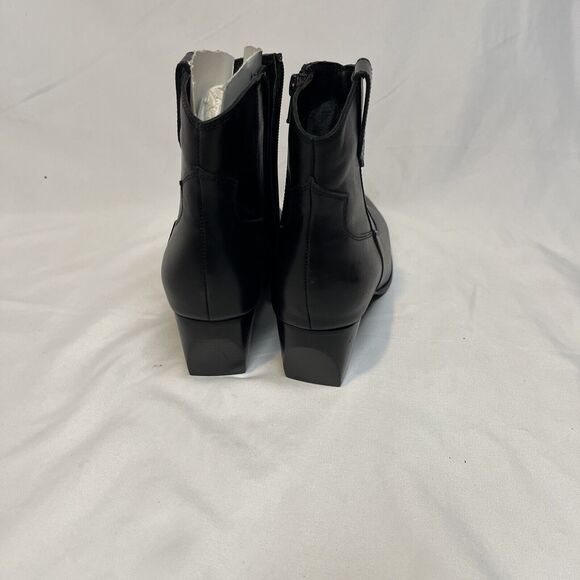 Seychelles Black Leather Booties Size 8 Heel Zippered Los Angeles - Picture 4 of 11
